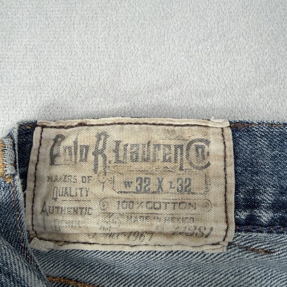 Polo Ralph Lauren Jeans Mens Size 32x32 Blue Wash 867 Classic Fit Straight Leg - Picture 6 of 16